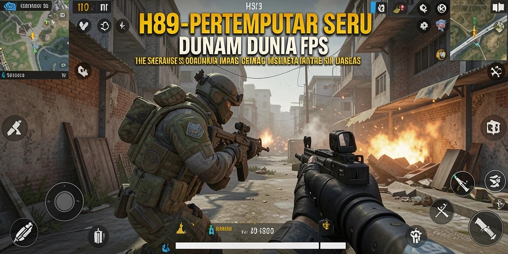 Tangkapan layar <strong>H89</strong> menunjukkan pertempuran FPS yang mendebarkan dan lingkungan yang detil.