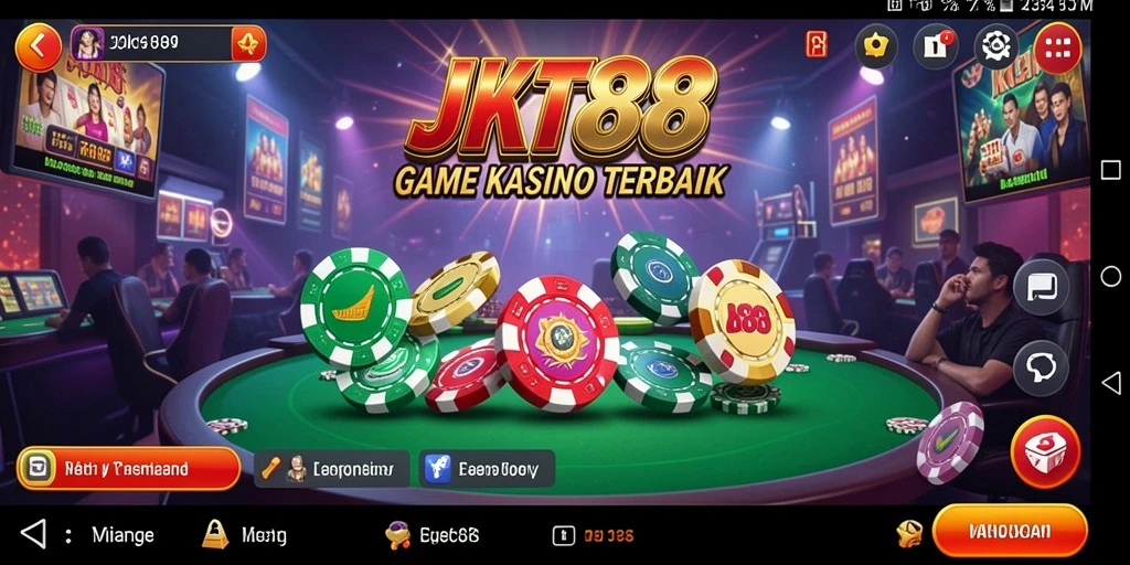 Tampilan screenshot gameplay JKT88 menampilkan suasana kasino yang mengasyikkan.