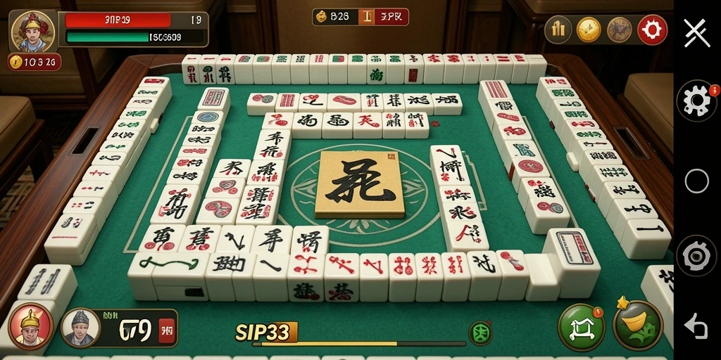 Tampilan gameplay SIP33 dengan suasana Mahjong yang menyenangkan.